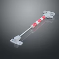 Hardware Tool White Gas Spring With Red Labels And Mounting Brackets 3d model