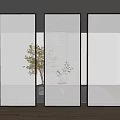 Modern partition glass screen 3d model