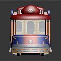 Red Roof Municipal Tram Shaped Decorative Storage Furniture For Kids Room