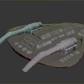 Futuristic Spacecraft With Twin Thrusters And Advanced Technological Details For Space Exploration