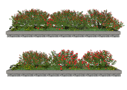 Modern Shrubs Shrub Plants Greening Shrubs Flowers and Plants 3d model