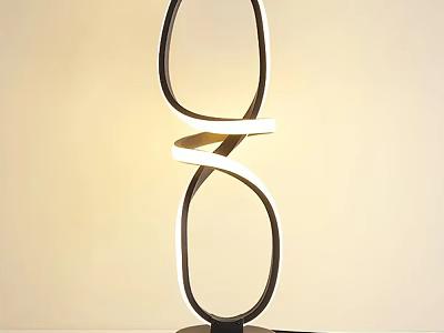 Modern Table Lamp With Twisted Spiral Shape White Light Strip And Sleek Lines 3d model