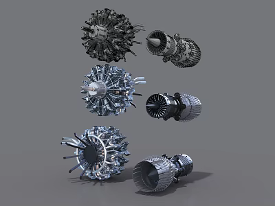 High Quality Industrial Equipment Featuring Aero Engine Turbines Blades And Components 3d model