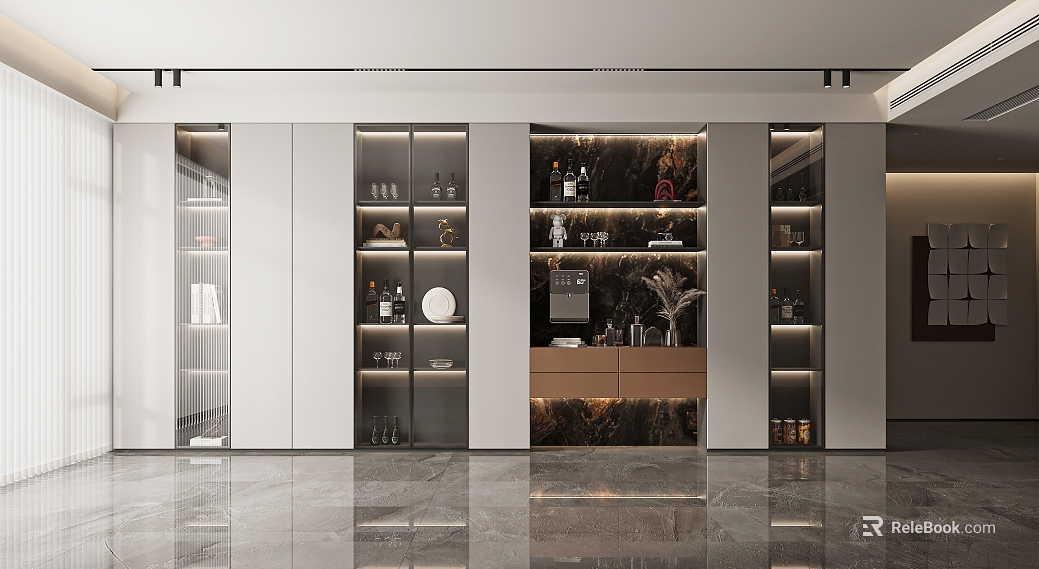 Light Luxury Wine Cabinet Wine Cabinet Decorative Cabinet texture