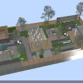 Beautiful Courtyard Garden Design With Trees Tables Chairs Stone Flooring And Wooden Fence