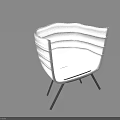 Modern Clear Accent Chair With Elegant Streamlined Design And Slim Metal Legs