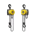 Industrial Equipment Yellow Black Chain Hoists With Steel Chains And Load Hooks