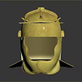 Ancient Weapon Golden Helmet with Historical Armor Design and Metallic Finish Features