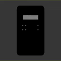 Black Electronic Device With Compact Design Display Screen And Control Buttons