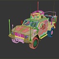 Modern Bulletproof Car Armed Jeep Armed Car Armed Bulletproof Car 3d model