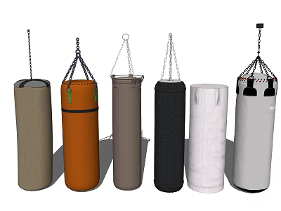 Durable Punching Bags in Various Colors with Chain Design for Training Equipment 3d model