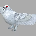 Realistic White Flying Animal With Red Eyes And Spread Wings