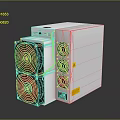 Efficient Electronic Device with Multiple Cooling Fans Silver Casing and Connected Cables