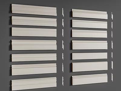Decorative Line Molding Various Styles White Light Gray For Interior Design 3d model