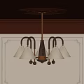 Classic Bronze Chandelier With White Lampshades For Elegant Interior Design