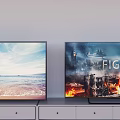 Modern TV Combination TV Display Wall-mounted TV 3d model