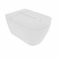 Elegant Modern White Toilet With Sleek Lines One Piece Design And Ceramic Surface
