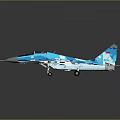 Sleek Blue Fighter Jet Model Featuring Detailed Design And Shiny Surface