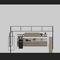 Modern Kitchen Interior With Sleek Cabinets Countertop Appliances And Green Plants