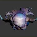 3D Rendered Mermaid Character With Purple Pink Hair Blue Scaled Tail And Reflective Body