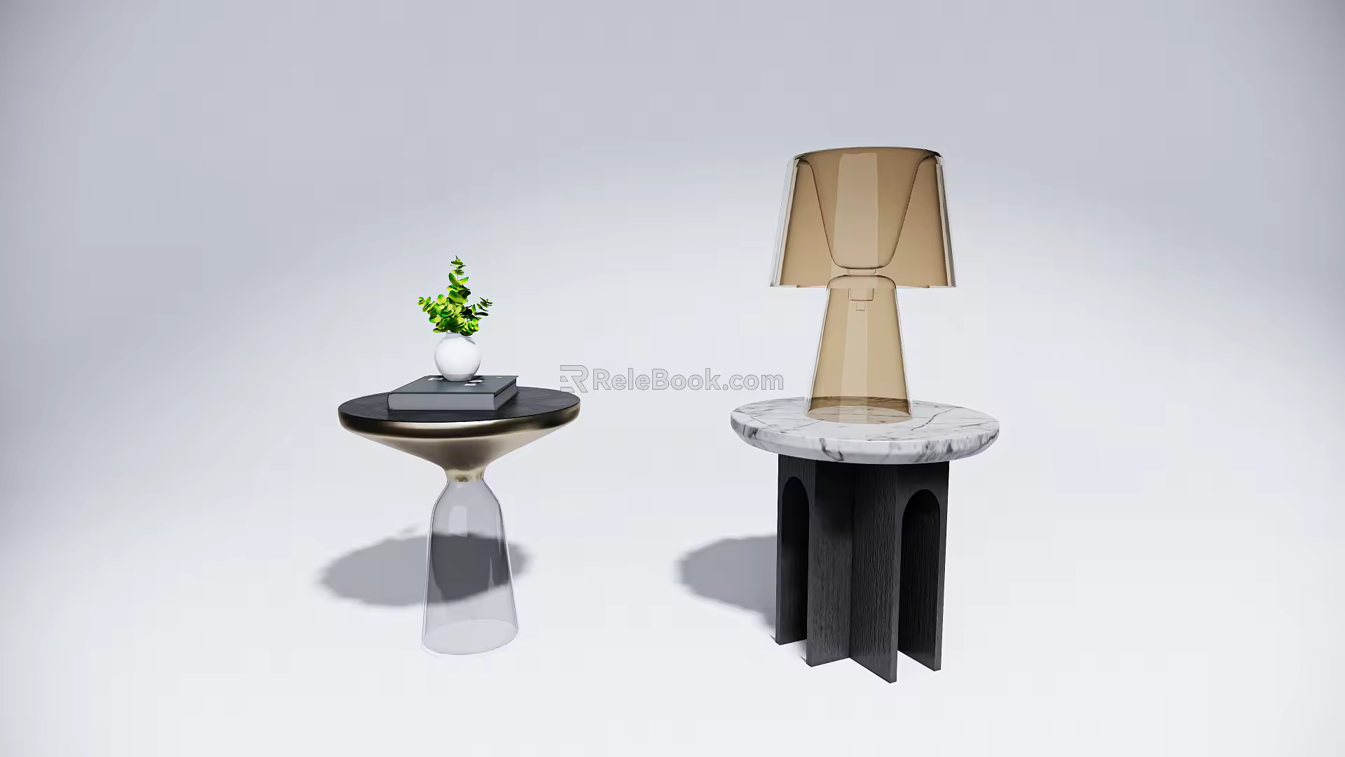 Light Luxury Round Table Coffee Table 3d model