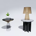 Light Luxury Round Table Coffee Table 3d model