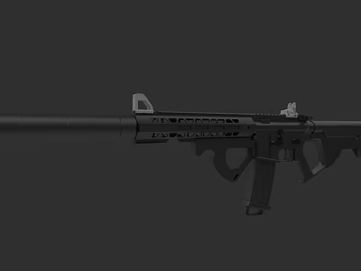 Tactical Modern Rifle With Long Barrel Picatinny Rail Magazine And Ergonomic Grip 3d model