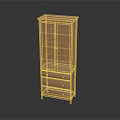 Classic Wooden Wardrobe with Glass Doors and Multiple Drawers for Bedroom Storage