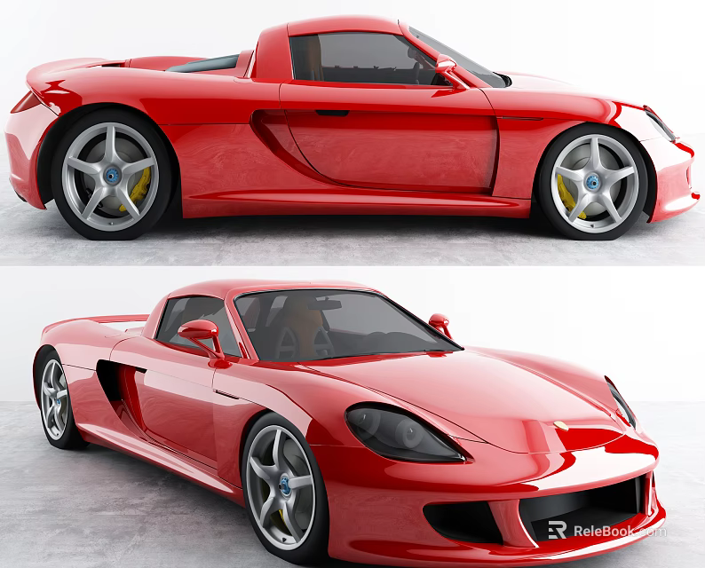 Red Sports Car Featuring Sleek Aerodynamic Body And Shiny Alloy Wheels 3d model 