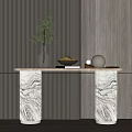 Modern View Desk Table Side Table Side Table Wall Table Decorative Table Plant Vase Ornaments 3d model