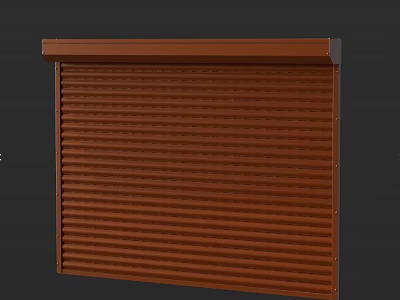Brown Metal Roller Shutter Exterior Design With Vertical Slats And Durable Finish 3d model