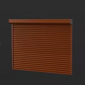 Brown Metal Roller Shutter Exterior Design With Vertical Slats And Durable Finish
