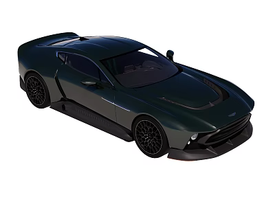 Dark Green Sports Car With Sleek Aerodynamic Body And Black Wheels 3d model