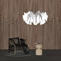 Sofa Single Sofa Model Lamp Coffee Table 3d model