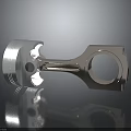 High Quality Shiny Metal Engine Piston Part On Reflective Black Surface