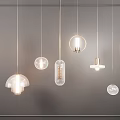 Modern Pendant Lights With Various Shapes Glass And Metal Hanging Design