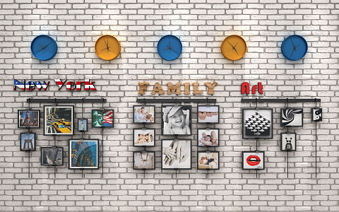 Modern photo wall 3d model