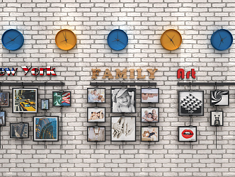 Modern photo wall 3d model