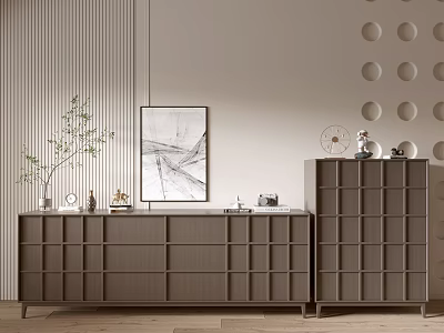 Modern Wood Grain Cabinet Simple Style Cabinet Whole Cabinet Sideboard Balcony Cabinet Storage Cabinet Entrance Cabinet 3d model