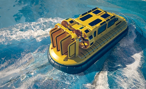 modern hovercraft marine hovercraft 3d model