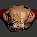 3D Female Character Bust With Blonde Hair Glasses And Red Top Details