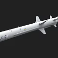 LUCH Missile White Body With Fins Military Weapon Aerodynamic Design Structure