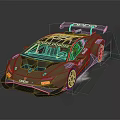 Road Runner Race Car With Sleek Gold Black Livery And Rear Wing Design