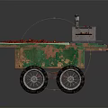 Vintage Street Food Cart With Red Chilies Green Cloth And Metal Stove