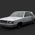 Old Rusty Classic Sedan Car With Damaged Wheels And Weathered Exterior Body