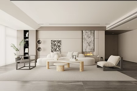 modern living room 3d model
