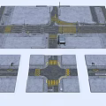 Detailed Road Infrastructure Layout with Intersection Traffic Markings Crosswalks and Lanes