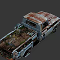 Old Blue Rusty Vintage Truck With Weathered Body And Classic Design