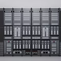 Modern computer room equipment 3d model