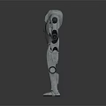 Sci Fi Sleek Metallic Humanoid Robot Character With Mechanical Joints Standing Pose